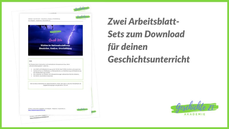 AGE21-2026-Download Quick Win Wahlen Arbeitsblatt-Set Wahlen zur NS-Zeit